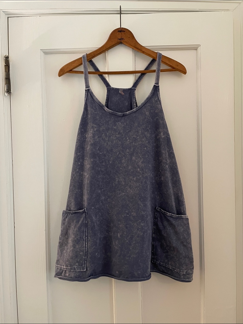 Free People Movement Hot Shot Mini Dress Blue Acid Wash | Women’s Size S